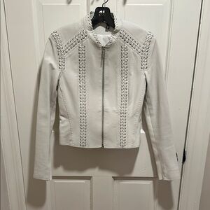 Elie Tahari White Women's lamb leather (except for under sleeve part) Jacket